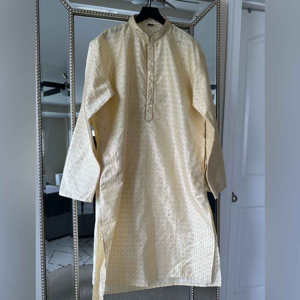Kurta with gold embroidery